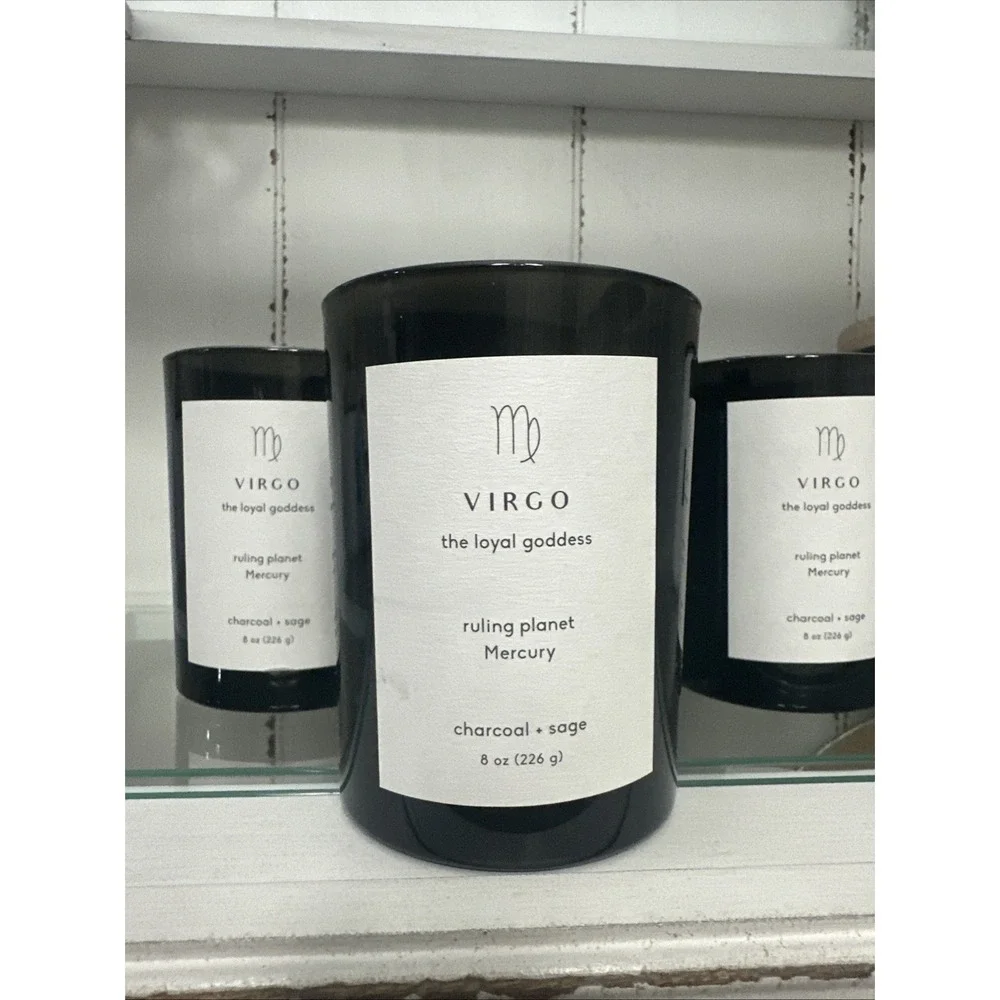 4 pk  Virgo Soy Wax Candle Loyal Goddess Ruling Planet Mercury Charcoal & Sage